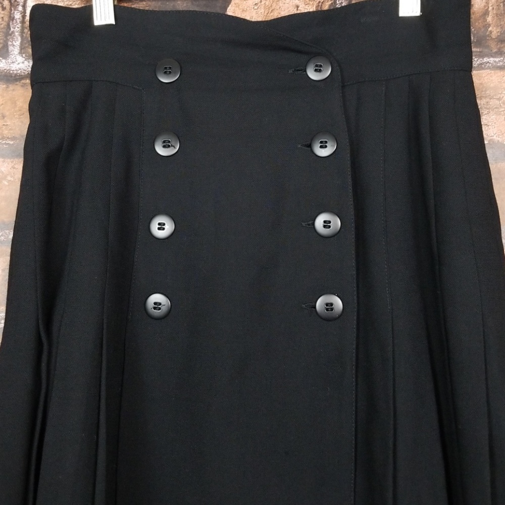 ESCADA| Black Wool Long Pleated Maxi Skirt - Picture 5 of 8